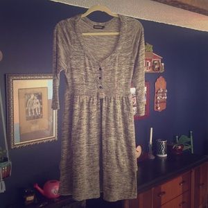 3/4 sleeve button dress